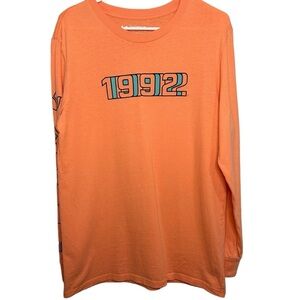 Dutch Bros LARGE BRAND NEW IN PACKAGE Coral W/Blue Long Sleeve Tee DB 1992